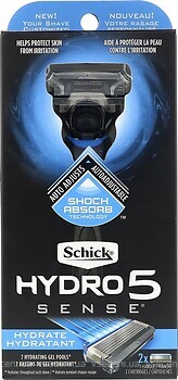 Фото Wilkinson Sword (Schick) бритвенный станок HYDRO 5 Sense с 2 сменными картриджами