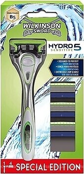 Фото Wilkinson Sword (Schick) станок для гоління HYDRO 5 Sensitive з 4 змінними картриджами