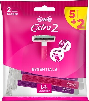 Фото Wilkinson Sword (Schick) станок для гоління Extra 2 Essentials одноразовий жіночий 7 шт