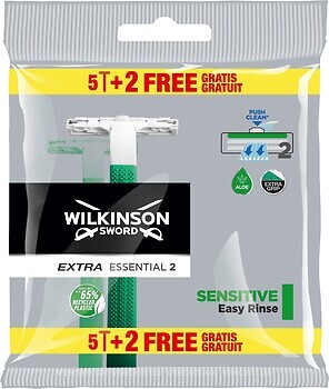 Фото Wilkinson Sword (Schick) станок для гоління Extra 2 Essential Sensitive одноразовий 7 шт