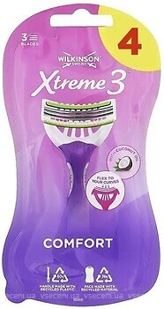 Фото Wilkinson Sword (Schick) станок для гоління Xtreme3 Comfort одноразовий жіночий 4 шт