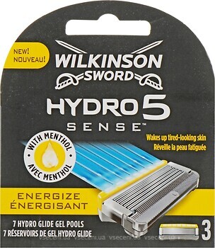 Фото Wilkinson Sword (Schick) змінні картриджі HYDRO 5 Sense Energize 3 шт