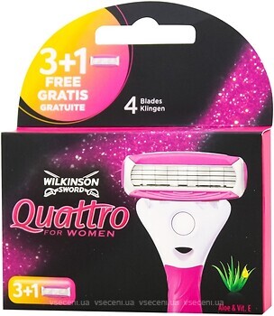 Фото Wilkinson Sword (Schick) сменные картриджи Quattro женские 4 шт