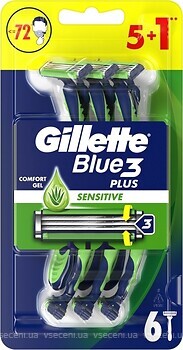 Фото Gillette станок для гоління Blue 3 Sensitive одноразовий 6 шт
