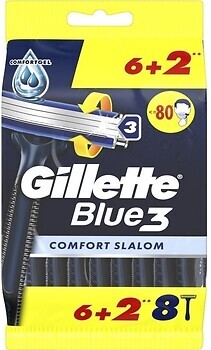 Фото Gillette станок для гоління Blue 3 Comfort Slalom одноразовий 8 шт