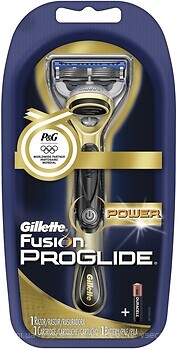 Фото Gillette станок для гоління Fusion5 ProGlide Power Olympic Gold Edition з 1 змінним картриджем