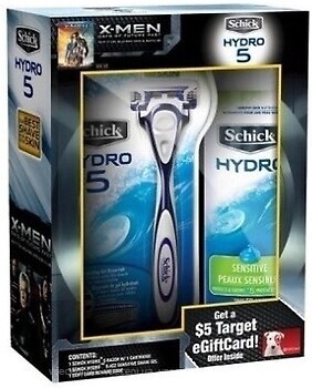 Фото Wilkinson Sword (Schick) подарочный набор X-Men Gift Pack с 1 сменным картриджем и гелем для бритья