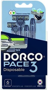 Фото Dorco станок для гоління Pace 3 одноразовий 6 шт