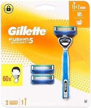 Фото Gillette бритвенный станок Fusion5 Sport с 3 сменными картриджами