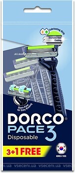 Фото Dorco станок для гоління Pace 3 одноразовий 4 шт