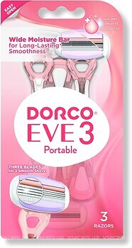 Фото Dorco станок для гоління Eve 3 Portable жіночий одноразовий 3 шт