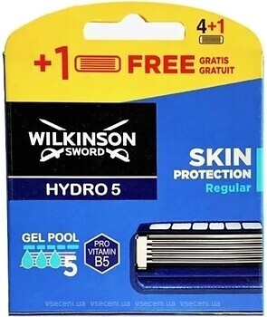 Фото Wilkinson Sword (Schick) змінні картриджі HYDRO 5 Skin Protection Regular 5 шт