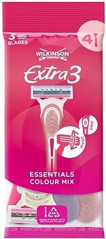 Фото Wilkinson Sword (Schick) станок для гоління Extra 3 Beauty Essentials Colour Mix одноразовий жіночий 4 шт