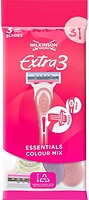 Фото Wilkinson Sword (Schick) станок для гоління Extra 3 Beauty Essentials Colour Mix одноразовий жіночий 3 шт