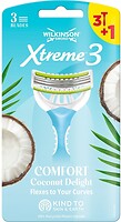 Фото Wilkinson Sword (Schick) станок для гоління Xtreme3 Comfort Coconut Delight одноразовий жіночий 4 шт