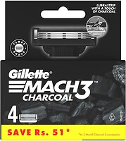 Фото Gillette змінні картриджі Mach 3 Charcoal 4 шт