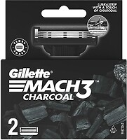 Фото Gillette змінні картриджі Mach 3 Charcoal 2 шт