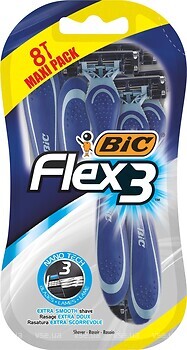 Фото BIC станок для гоління Flex 3 одноразовий 8 шт