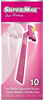 Фото Super-Max станок для гоління з 2 лезами одноразовий жіночий 10 шт