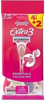 Фото Wilkinson Sword (Schick) станок для гоління Extra 3 Beauty Essentials Colour Mix одноразовий жіночий 6 шт