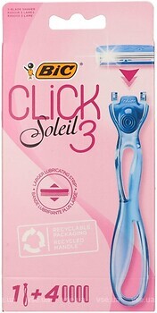Фото BIC станок для гоління Miss Soleil Click 3 Pink з 4 змінними картриджами