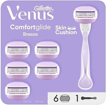 Фото Gillette Venus станок для гоління ComfortGlide Breeze з 6 змінними картриджами
