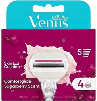 Фото Gillette Venus змінні картриджі ComfortGlide Sugarberry Scent 4 шт