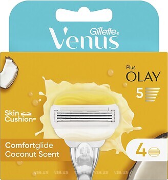 Фото Gillette Venus змінні картриджі ComfortGlide Olay Coconut Scent 4 шт