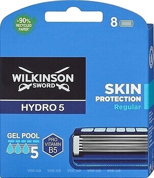 Фото Wilkinson Sword (Schick) змінні картриджі HYDRO 5 Skin Protection Regular 8 шт