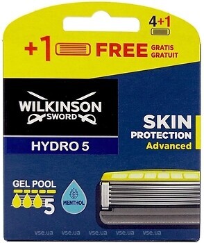 Фото Wilkinson Sword (Schick) змінні картриджі HYDRO 5 Skin Protection Advansed 5 шт