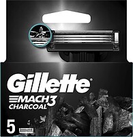 Фото Gillette змінні картриджі Mach 3 Charcoal 5 шт