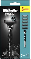 Фото Gillette станок для гоління Mach 3 Charcoal з 5 змінними картриджами