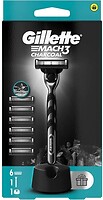 Фото Gillette станок для гоління Mach 3 Charcoal з 6 змінними картриджами