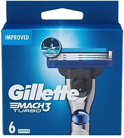 Фото Gillette змінні картриджі Mach 3 Turbo 6 шт