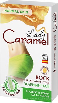 Фото Lady Caramel воскові смужки для депіляції тіла Зелений чай 16 шт