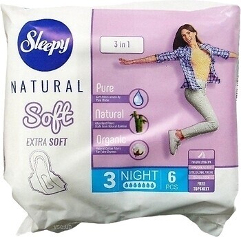 Фото Sleepy Natural Soft-3 Night 6 шт