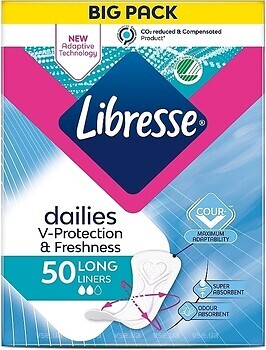 Фото Libresse Dailies V-Protection & Freshness Long 50 шт