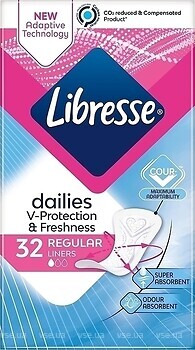 Фото Libresse Dailies V-Protection & Freshness Regular 58 шт