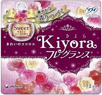Фото Unicharm Sofy Kiyora Aroma Rose 72 шт
