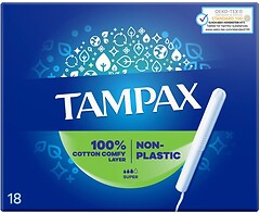 Фото Tampax Non-Plastic Super 18 шт
