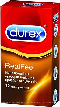 Фото Durex Real Feel презервативи латексні з силіконовою змазкою 12 шт