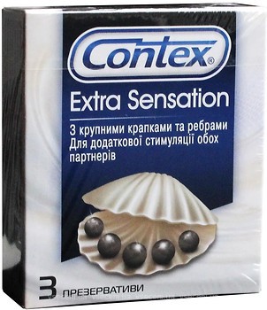 Фото Contex Extra Sensation презервативи латексні з силіконовою змазкою 3 шт