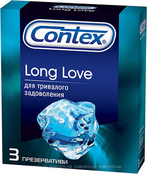 Фото Contex Long Love презервативи латексні з силіконовою змазкою 3 шт