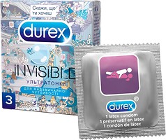 Фото Durex Invisible презервативи Молодіжна колекція 3 шт