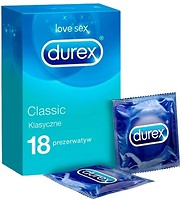 Фото Durex Classic презервативи латексні з силіконовою змазкою 18 шт