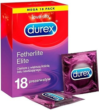 Фото Durex Fetherlite Elite презервативи латексні з силіконовою змазкою 18 шт