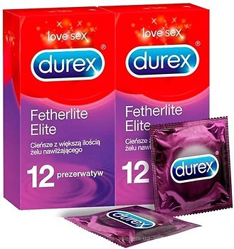 Фото Durex Fetherlite Elite презервативи латексні з силіконовою змазкою 24 шт