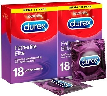 Фото Durex Fetherlite Elite презервативи латексні з силіконовою змазкою 36 шт