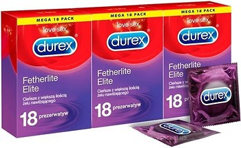 Фото Durex Fetherlite Elite презервативи латексні з силіконовою змазкою 54 шт