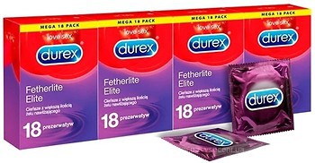 Фото Durex Fetherlite Elite презервативи латексні з силіконовою змазкою 72 шт